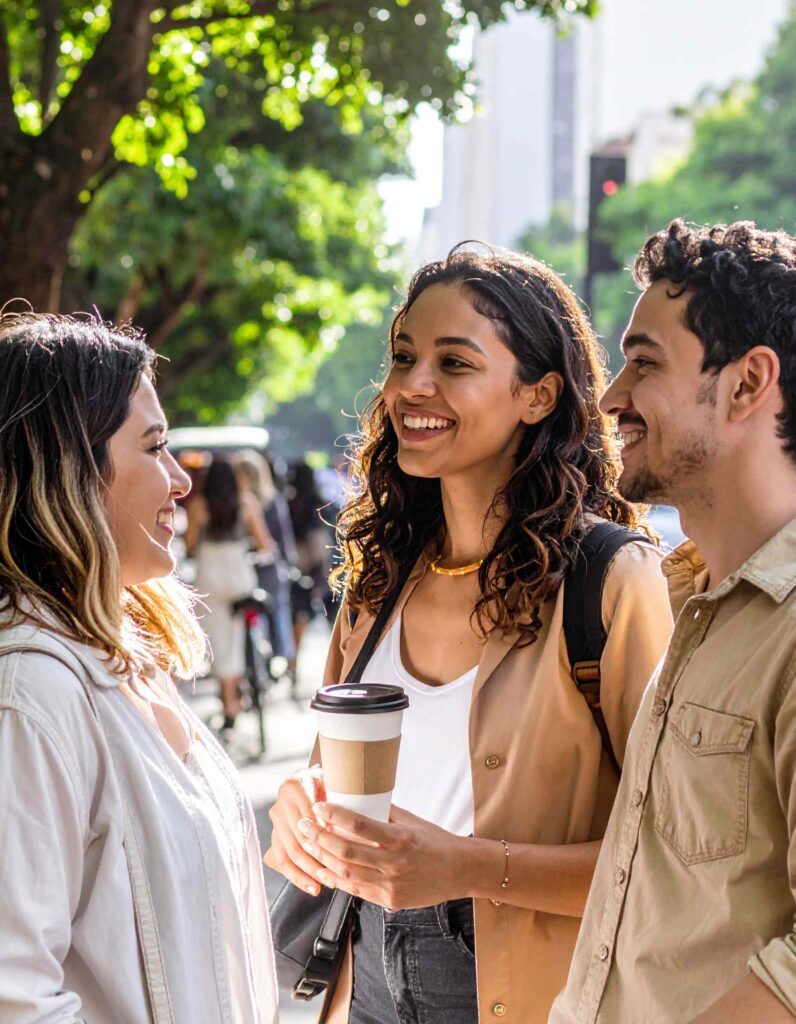 pessoas convesando Pinheiros pessoas convesando Pinheiros