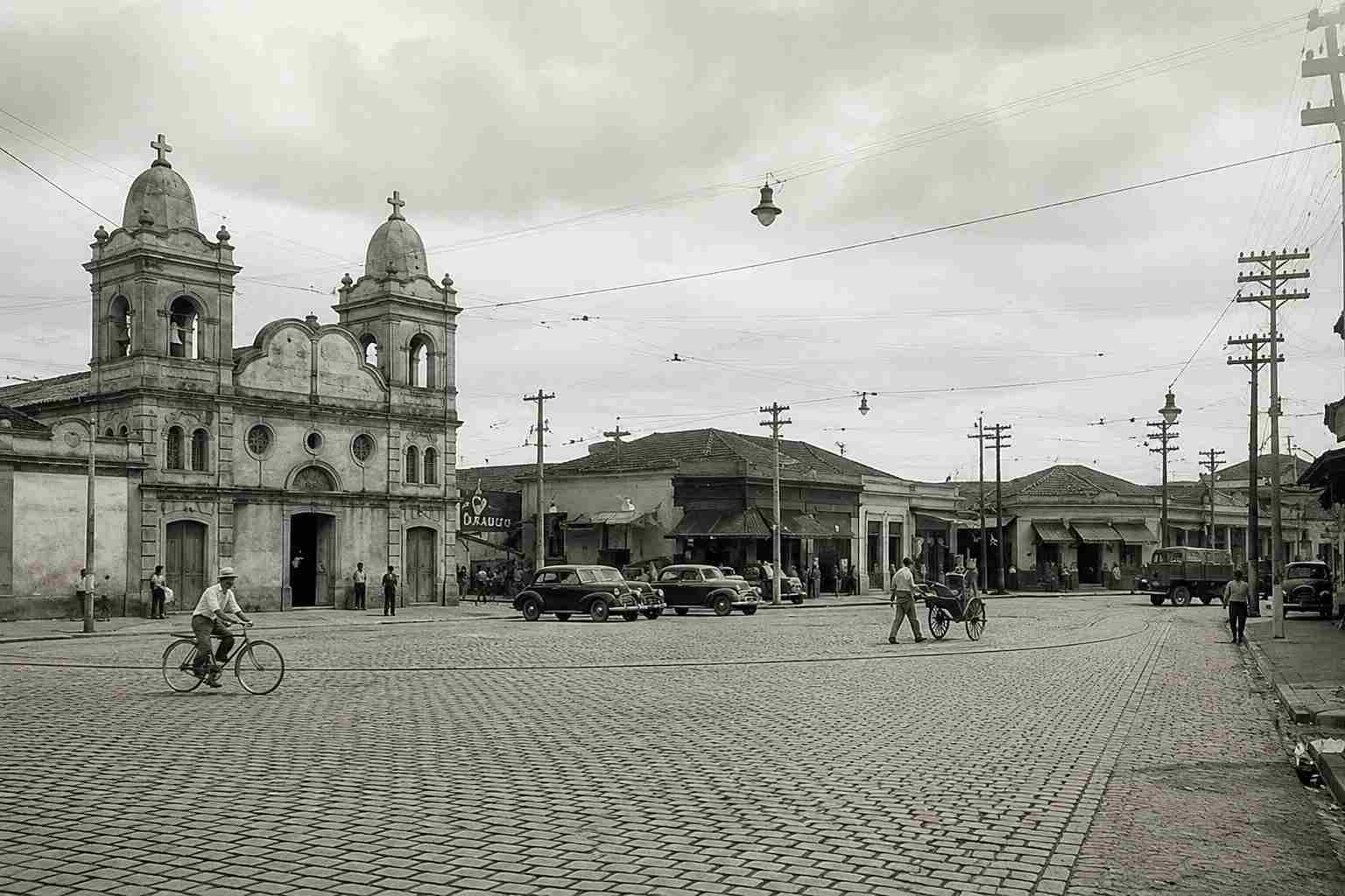 Reconstituição ilustrativa do antigo Largo da Batata em Pinheiros