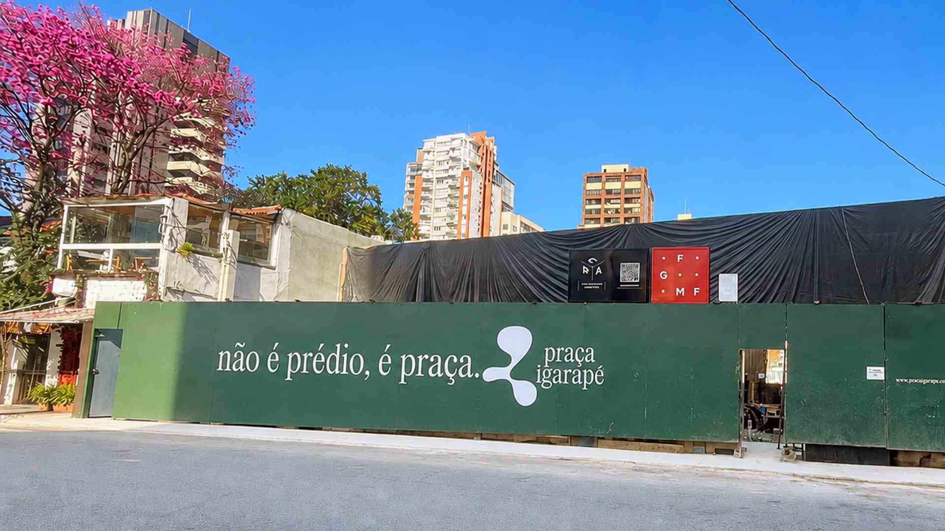 Área de implantação da Praça Igarapé, no Quadrilátero Vilas do Sol, em Pinheiros